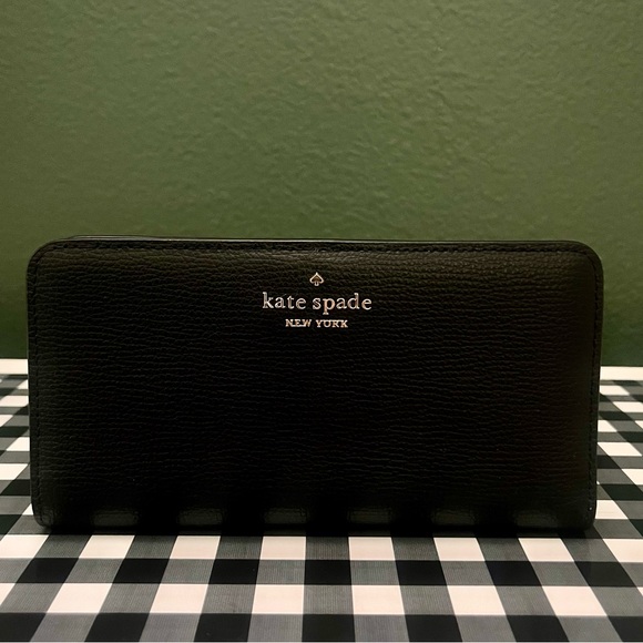 NWOT Kate Spade Madison Large Slim Bifold Wallet Black - Picture 1 of 6